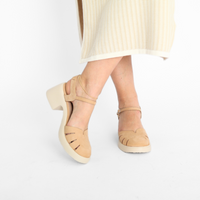 Nubuck Sand Block Heel Women's Shoes Heels Wonders