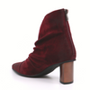 Women's heeled leather bootie HETTY BORDEAUX by ANTELOPE