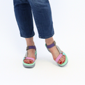 Yefa Grey/Pink Multi Women's Sandals Platforms Fly London    