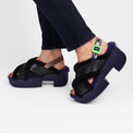 Plia Puffy Black Women's Sandals Platforms 4CCCCEES    