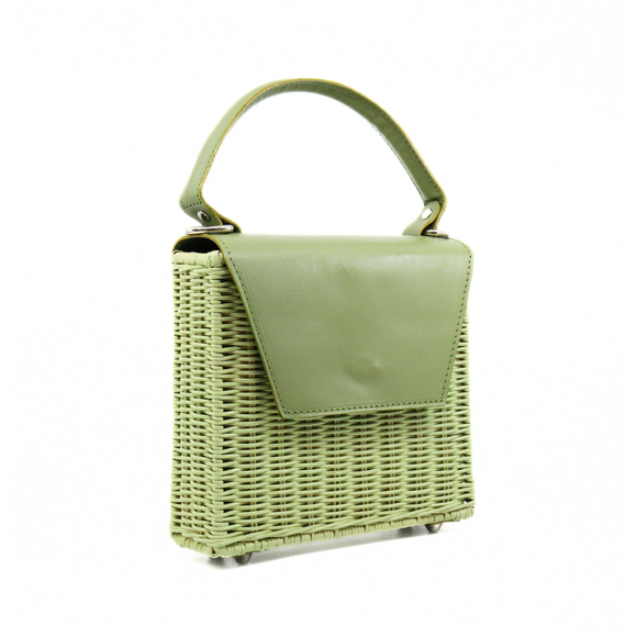 Rattan Box Bag Mint Gifts + Accessories Bags Sister Epic    