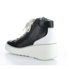Women's leather high top lace up wedge sneaker DICE BLACK by Fly London