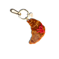 Hand-Painted Bow Croissant Bag Charm + Keychain Gifts + Accessories Bag Keychains Solar Eclipse