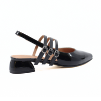 Triple Jane Sling Back Women's Shoes Heels All Black