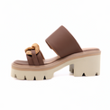 Link & Lugg Vel Brown Women's Sandals Platforms All Black