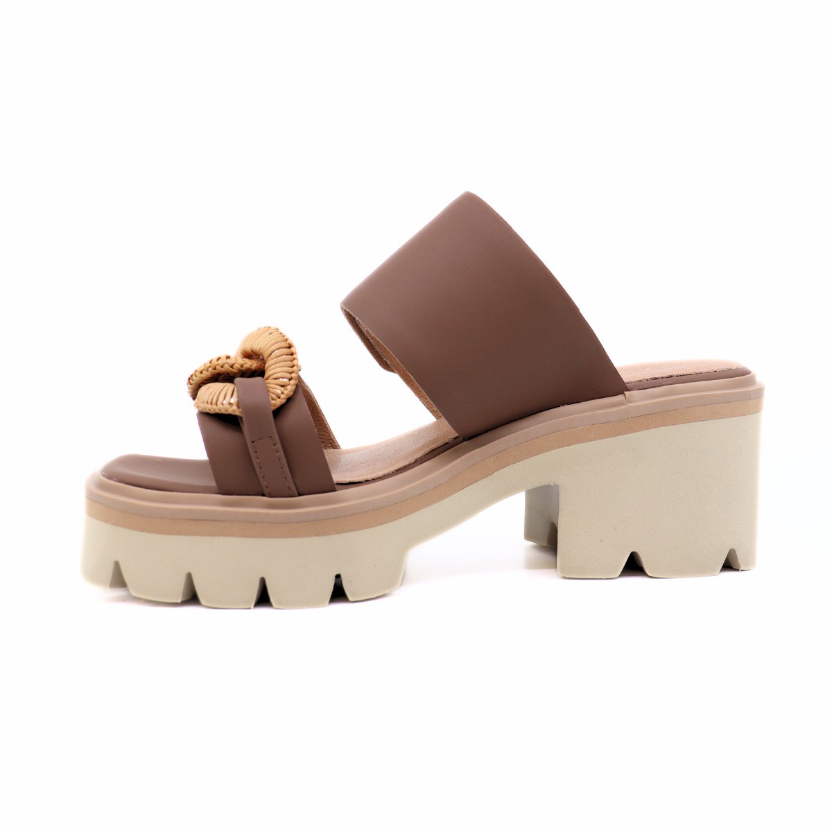 Link & Lugg Vel Brown Women's Sandals Platforms All Black