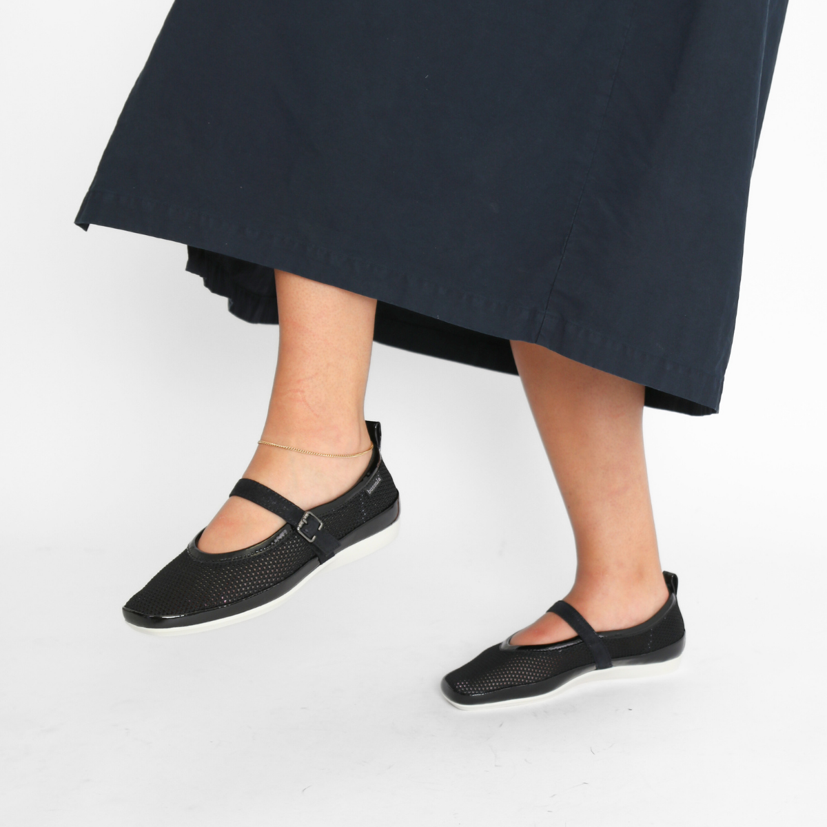 Vanya Nero Knit Mesh Women's Shoes Flats Bussola
