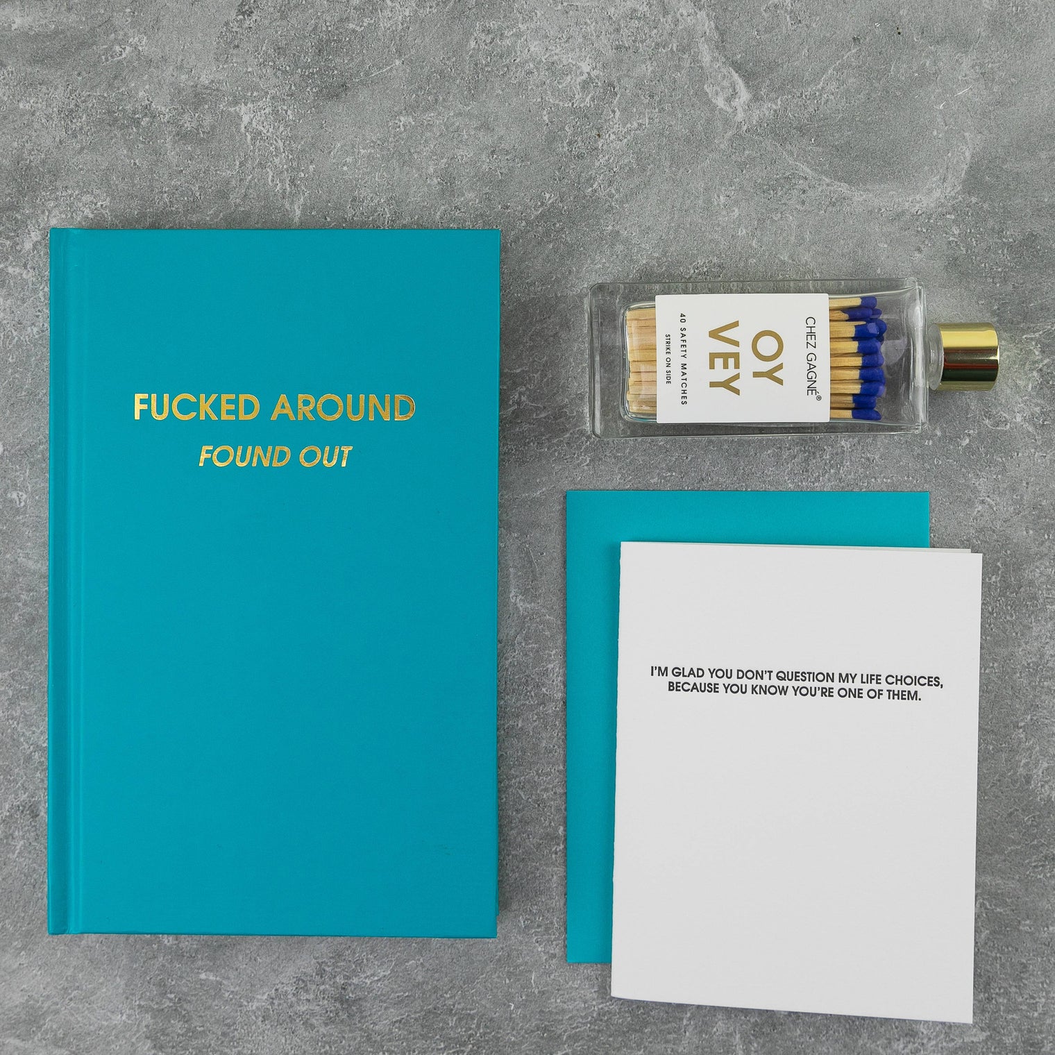 Oy Vey - Glass Bottle Safety Matches - Royal Blue Gifts + Accessories Chez Gagné