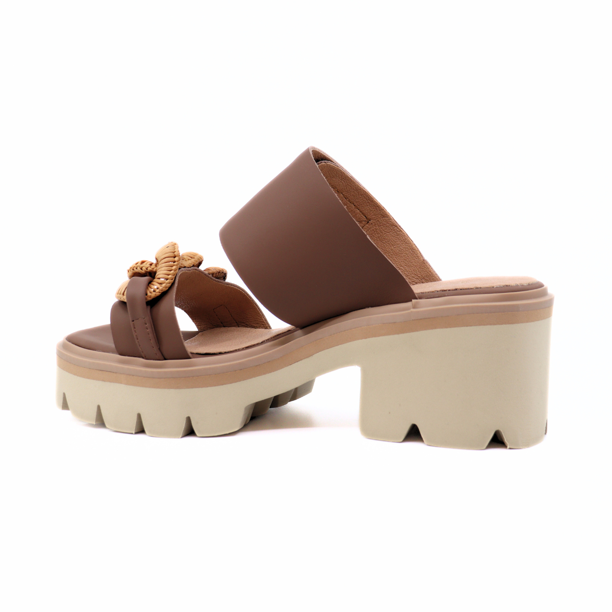 Link & Lugg Vel Brown Women's Sandals Platforms All Black
