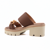 Link & Lugg Vel Brown Women's Sandals Platforms All Black