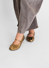 Mila Bronze Metallic Women's Shoes Flats Ayalla