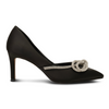 Women's black dress heel HARPER BOW SATIN BLACK by SHOE THE BEAR