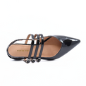 Triple Jane Sling Back Women's Shoes Heels All Black