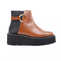 Easy Fit Flatform Brown Women's Boots All Black