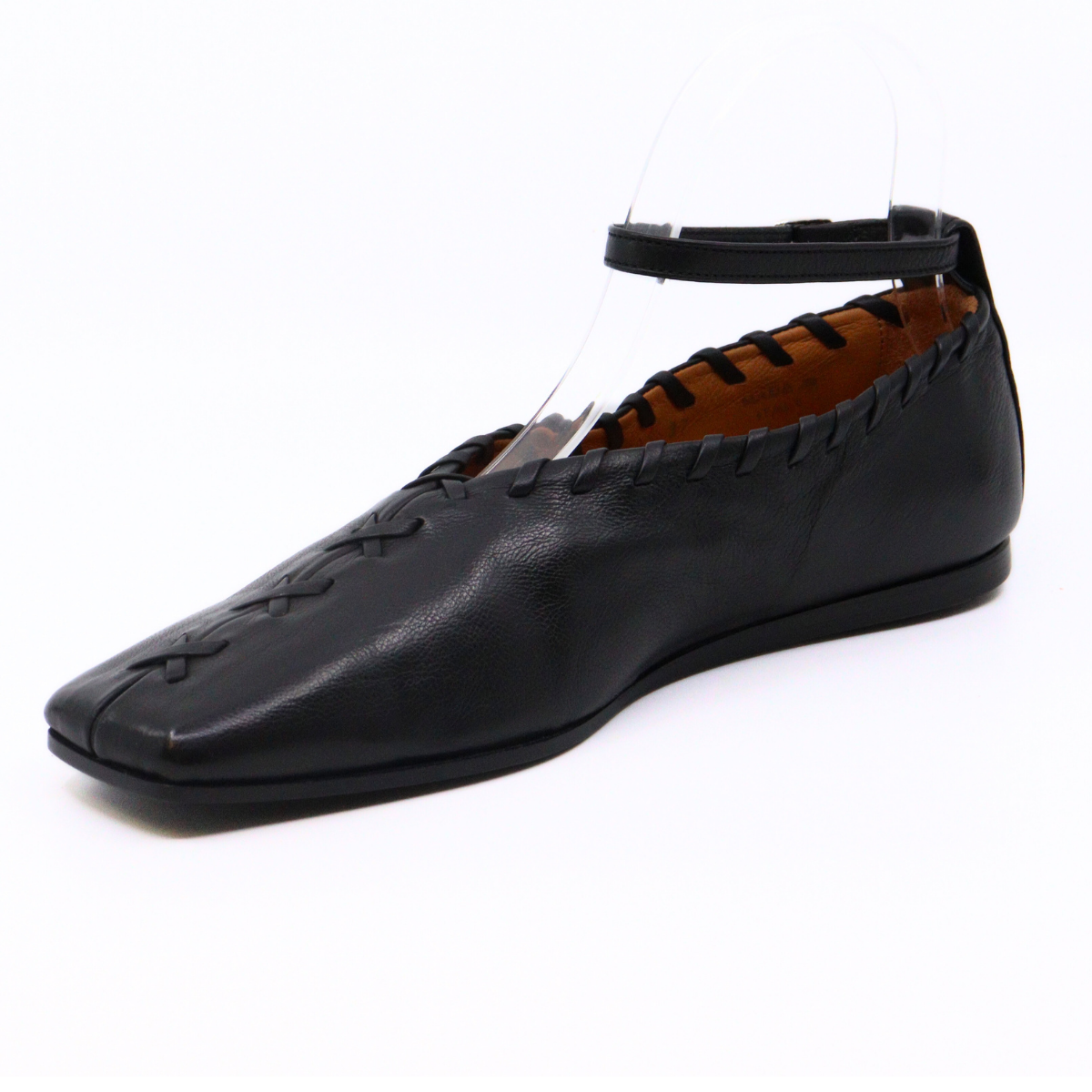 Whip Stitch Black Flat Women's Shoes Flats I.N.K. Shoes    