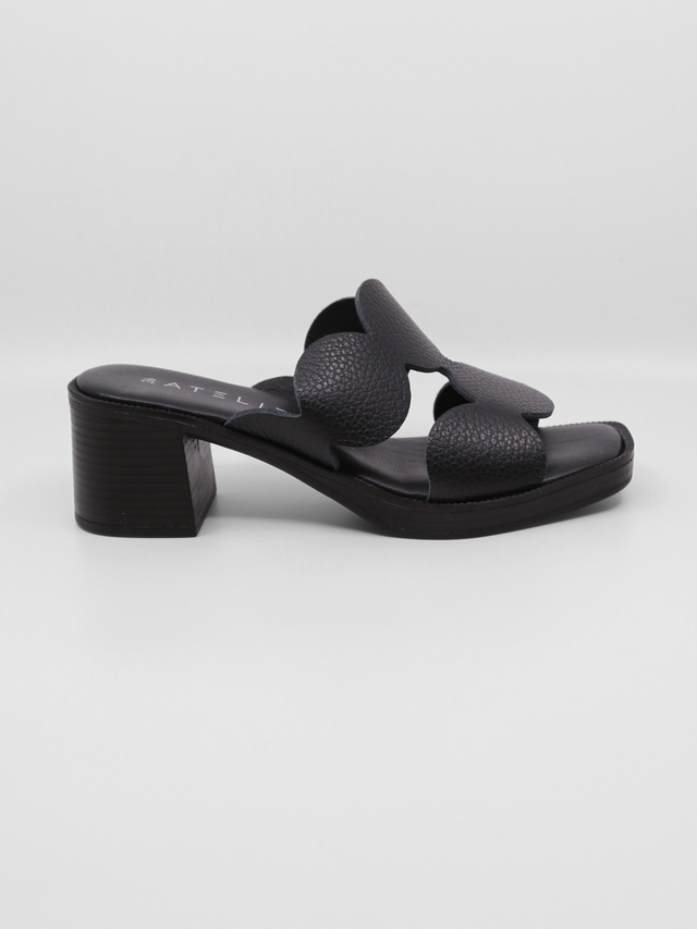 Della Black Women's Sandals Heels Ateliers