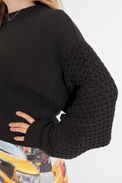 Vegan Sweater Black Women's Tops Cossac