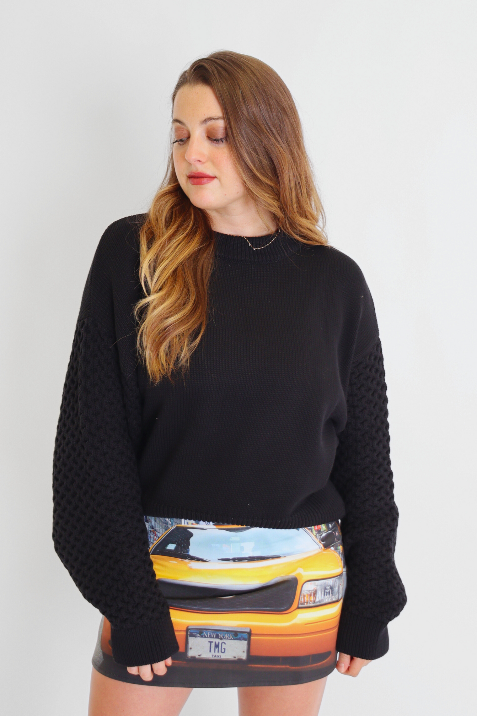 Vegan Sweater Black Women's Tops Cossac