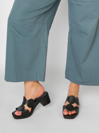 Della Black Women's Sandals Heels Ateliers