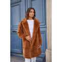 FAUX FUR COAT CAMEL Women's Outerwear Choklate Paris    