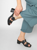 Della Black Women's Sandals Heels Ateliers