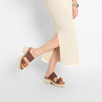 Link & Lugg Vel Brown Women's Sandals Platforms All Black