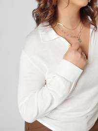 Selena Polo Ivory Women's Tops One Grey Day