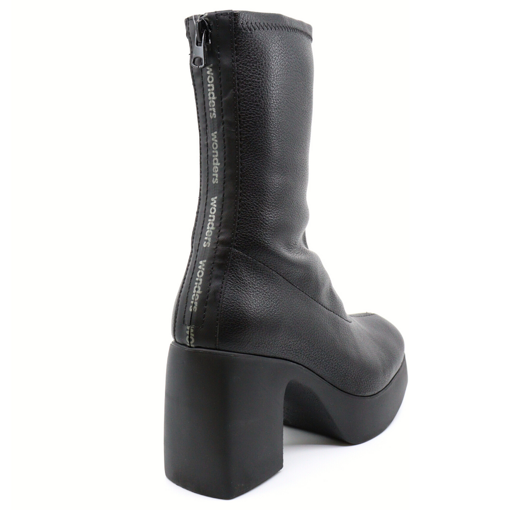 Women's block heel ankle boot CAMELUS STRETCH BLACK by Wonders