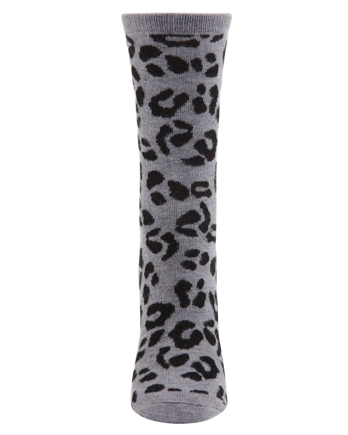 MeMoi Leopard Animal Print Cashmere Blend Crew Socks Gifts + Accessories Socks Me Moí