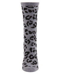 MeMoi Leopard Animal Print Cashmere Blend Crew Socks Gifts + Accessories Socks Me Moí