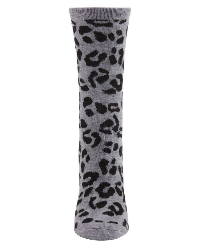 MeMoi Leopard Animal Print Cashmere Blend Crew Socks Gifts + Accessories Socks Me Moí