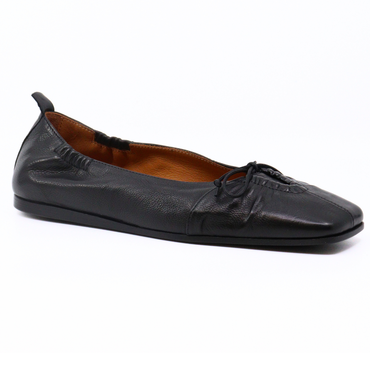 Bow Stitch Black Flat Women's Shoes Flats I.N.K. Shoes    