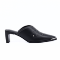 Roxi Metal Tip Mule Black Leather Women's Shoes Heels Free People