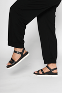 Cass Black Women's Sandals Platforms Aetrex