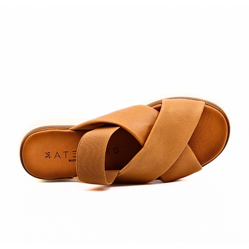Women's leather sandal Cara Tan by ATELIER