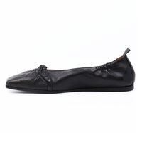 Bow Stitch Black Flat Women's Shoes Flats I.N.K. Shoes    