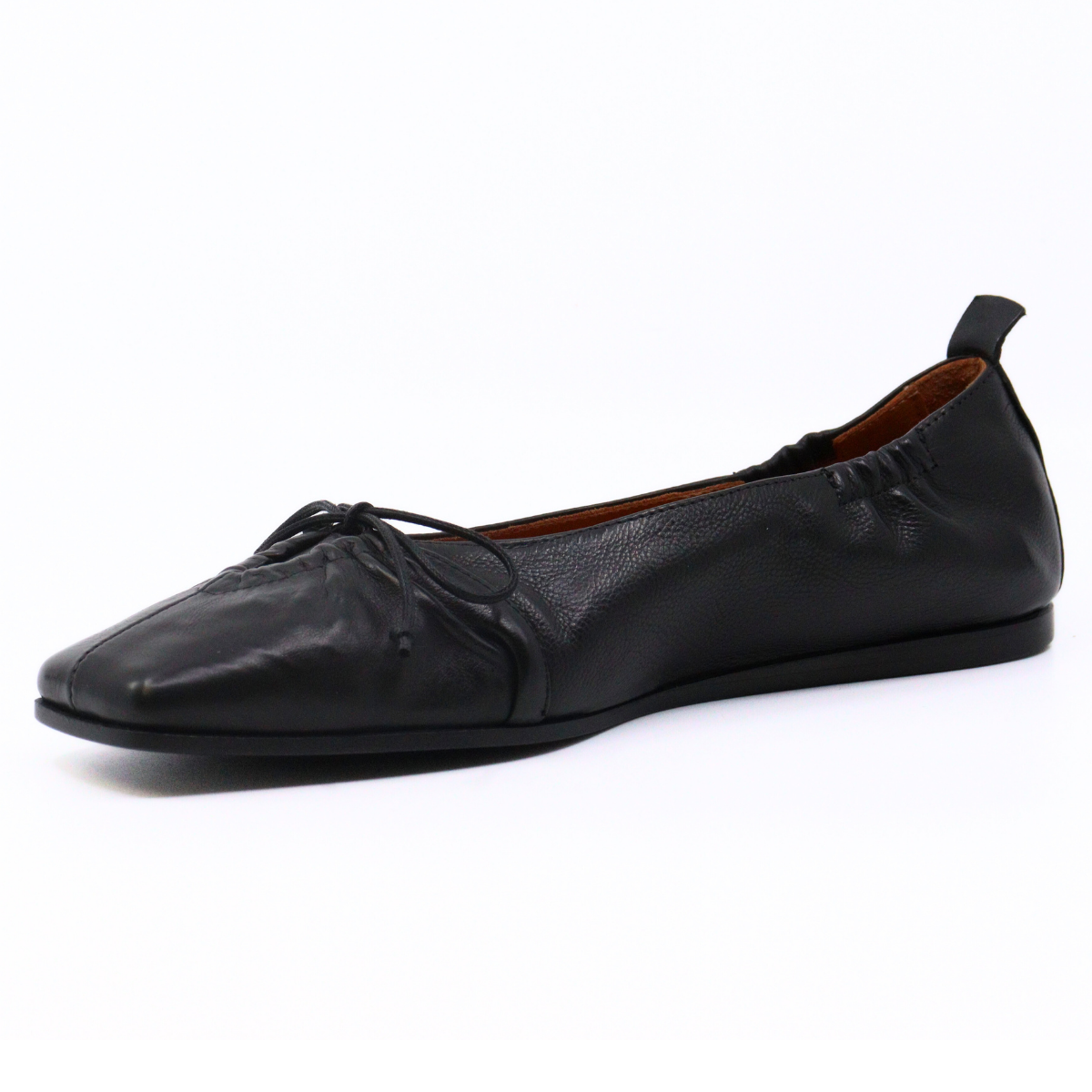 Bow Stitch Black Flat Women's Shoes Flats I.N.K. Shoes    