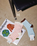 Retro Striped Socks Blue/Pink Gifts + Accessories Socks Soft Park