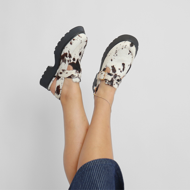 Aubrey Cow Print Women's Shoes Platforms Charlotte Stone