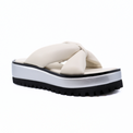 Geisha Ivory/Silver Women's Sandals Platforms All Black