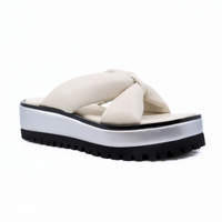 Geisha Ivory/Silver Women's Sandals Platforms All Black