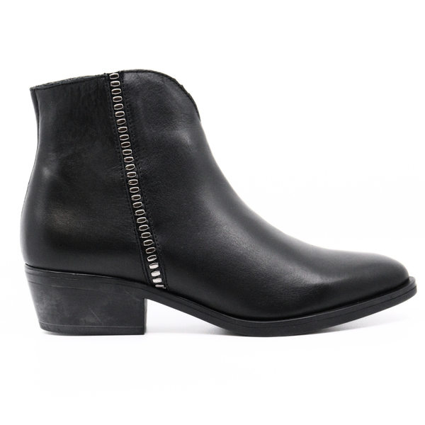 Delman Black Leather Women's Boots Ateliers    