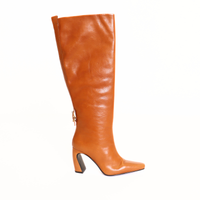 Date Night Tall Boot Tan Leather Women's Boots Heels Free People