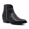 Delman Black Leather Women's Boots Ateliers    