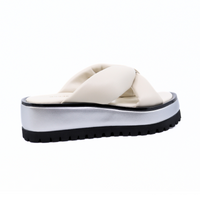 Geisha Ivory/Silver Women's Sandals Platforms All Black