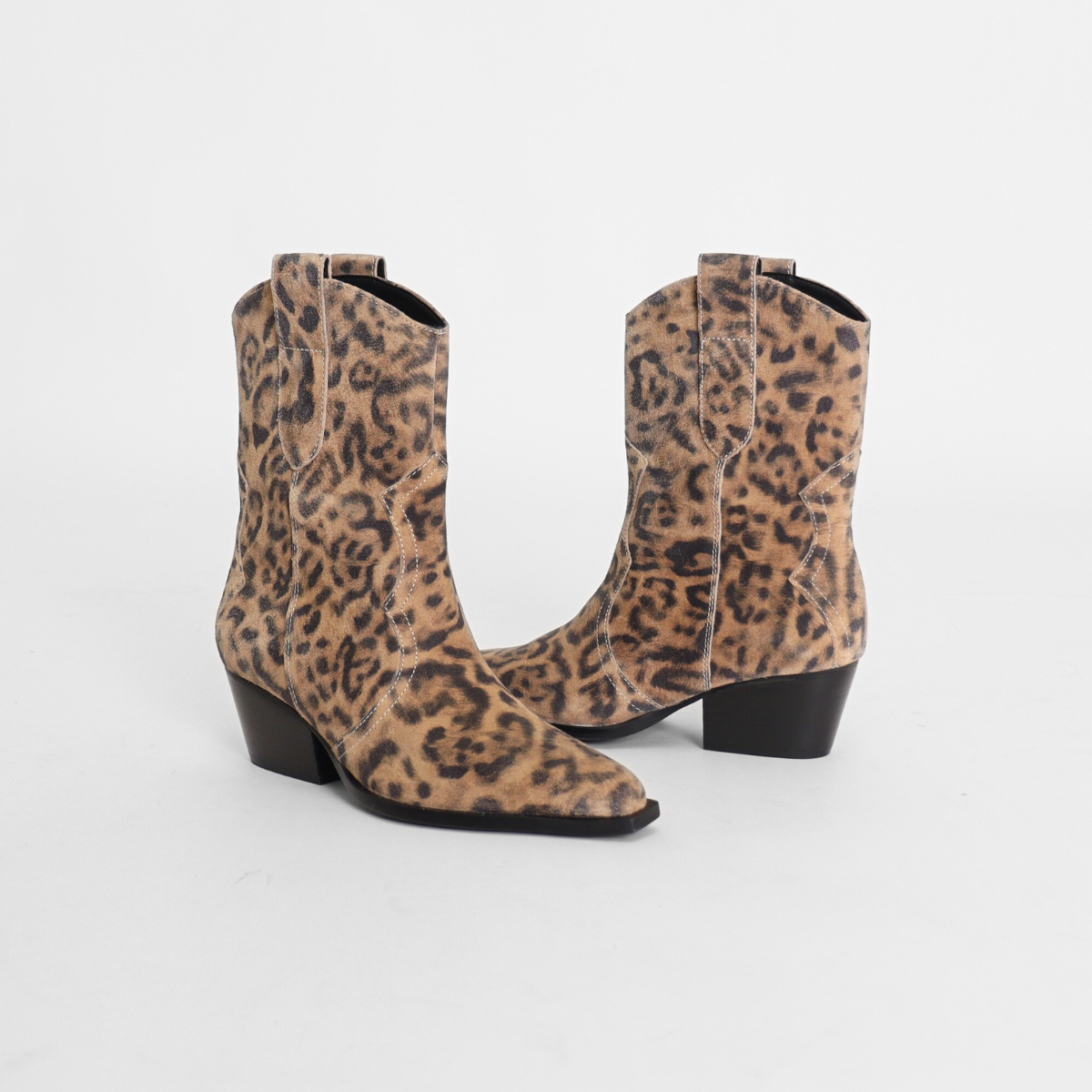 Cat Nap Cowboy Boot Leopard Suede Women's Boots Free People