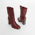 Hayden Harness Boot Cabernet Leather Women's Boots Heels Free People