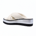 Geisha Ivory/Silver Women's Sandals Platforms All Black