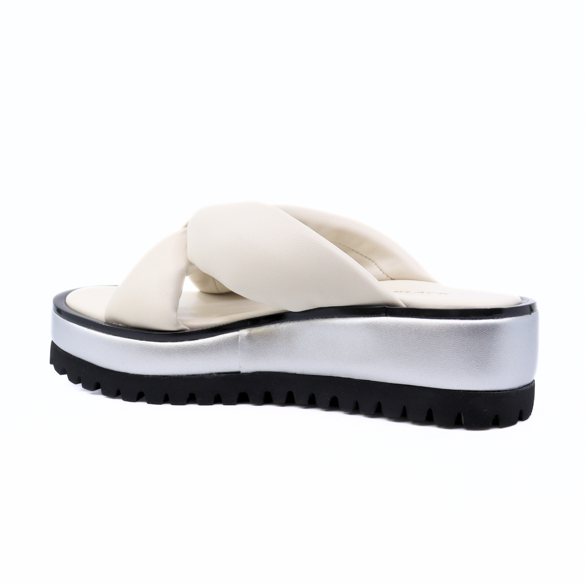 Geisha Ivory/Silver Women's Sandals Platforms All Black