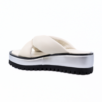 Geisha Ivory/Silver Women's Sandals Platforms All Black